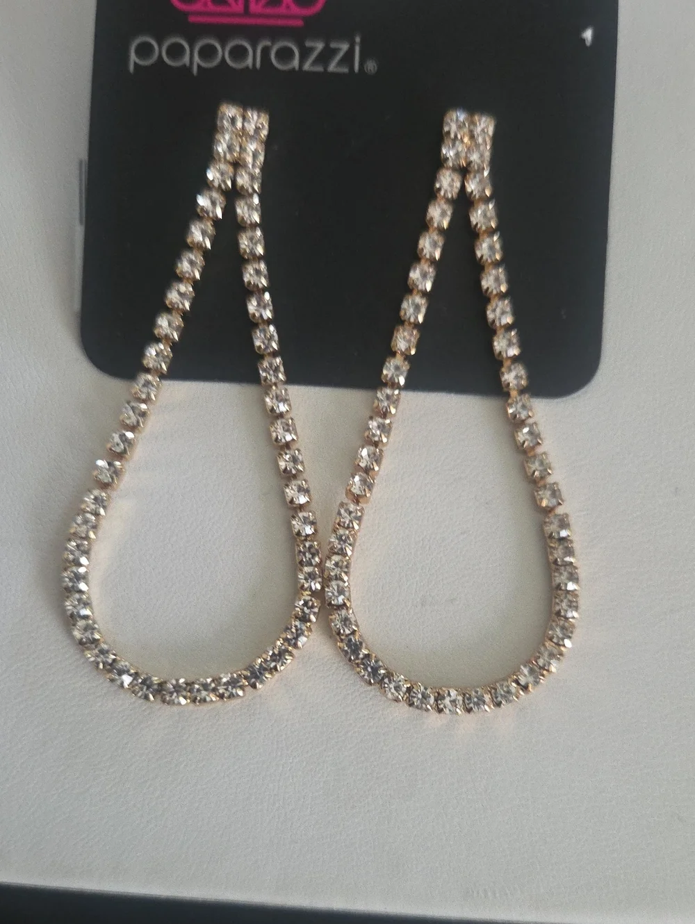 PaparazziDiamomd Drops Gold Post Earrings NWT
